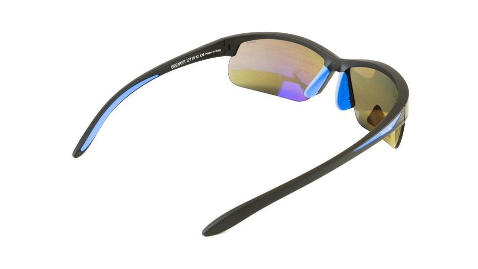 Bolle Breaker Sunglasses, Matte Black/Blue Frame, Polarized Offshore Blue Oleo AR Lens, 12110