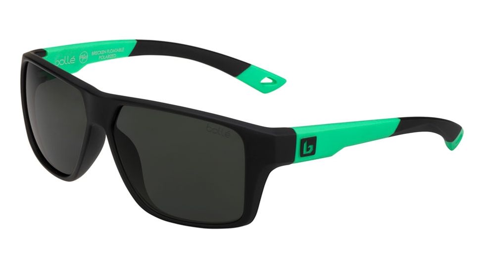 Bolle Brecken Floatable Sunglasses, Black / Mint, Polarized TNS 12461