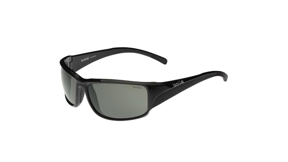 Bolle Keelback Sunglasses, Shiny Black Frame, Modulator Grey Oleo AF Lens, Polarized, Photochromic, 11991