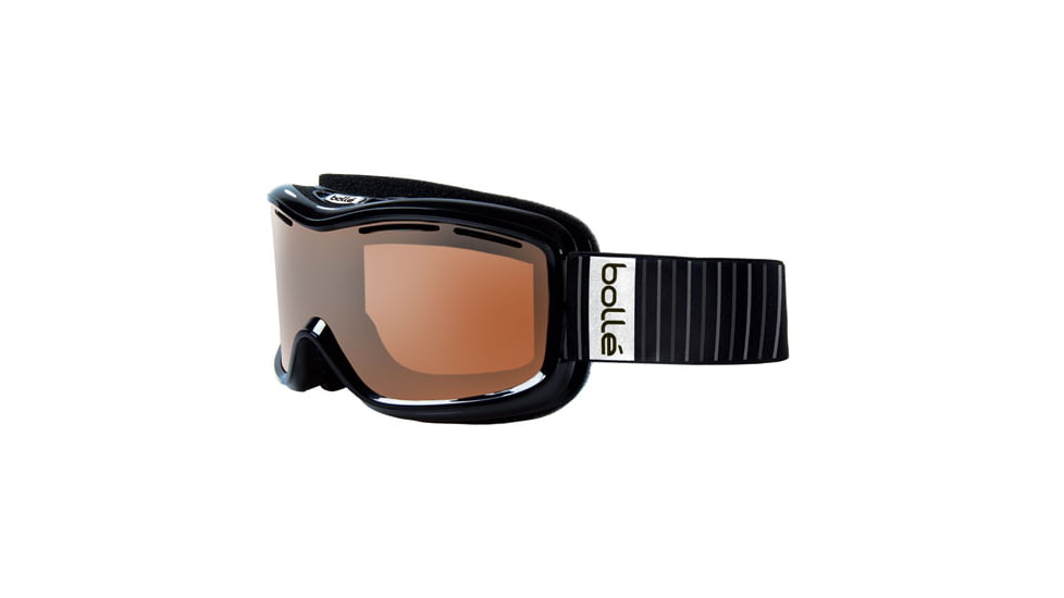 Bolle Monarch Ski/Snowboard Goggles, Shiny Black Frame, Polarized Brown Lens 20660