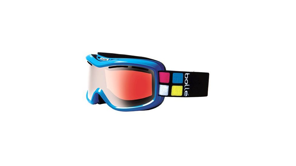 Bolle Monarch Ski/Snowboard Goggles, Shiny Blue Frame, Vermillon Gun Lens 20654