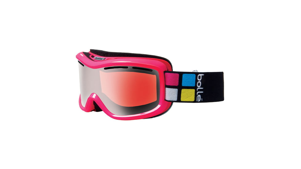 Bolle Monarch Ski/Snowboard Goggles, Shiny Pink Frame, Vermillon Gun Lens 20656
