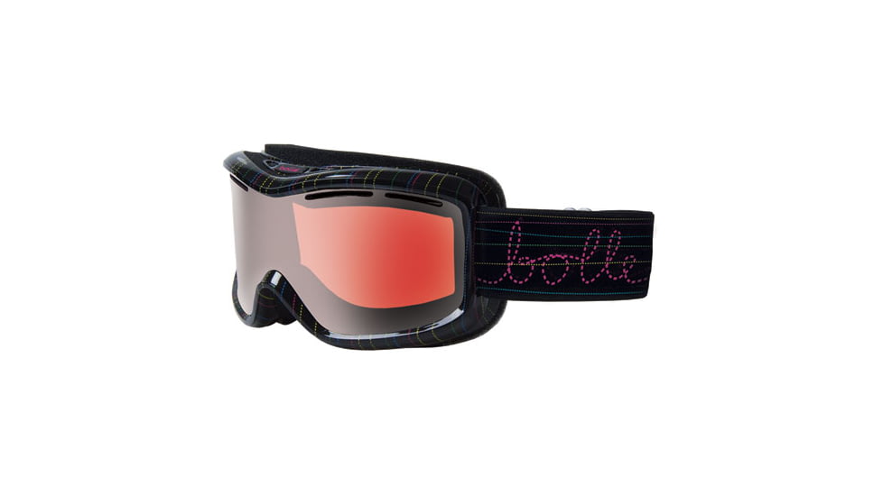 Bolle Monarch Ski/Snowboard Goggles, Threadstripe Frame, Vermillon Gun Lens 20651
