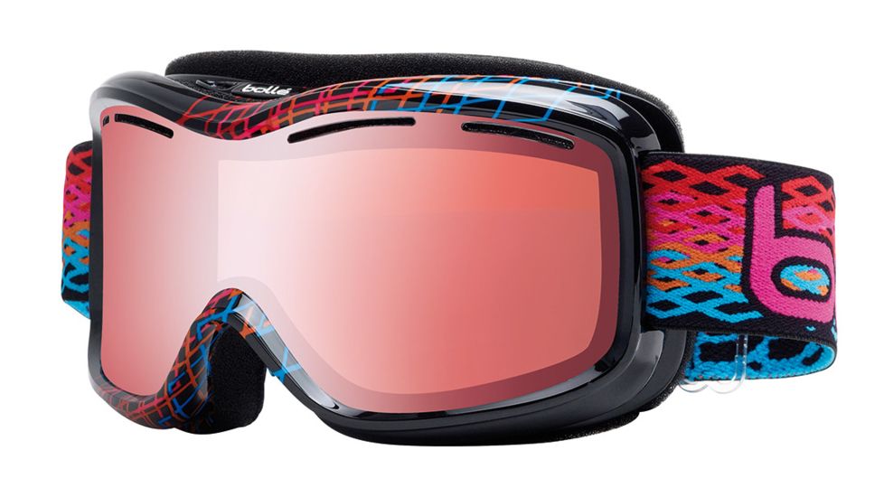 Bolle Monarch Ski/Snowboard Goggles - Black Diamond Frame and Modulator Vermillon Blue Photochromic Lens 20939