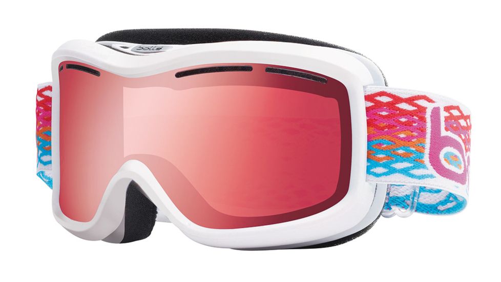 Bolle Monarch Ski/Snowboard Goggles - White Diamond Frame and Vermillon Gun Lens 20945