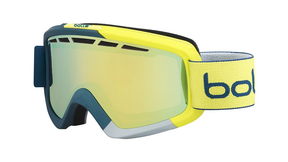 Bolle Nova II Goggles, Matte Blue and Yellow Frame, Fire Orange Lens, 21471