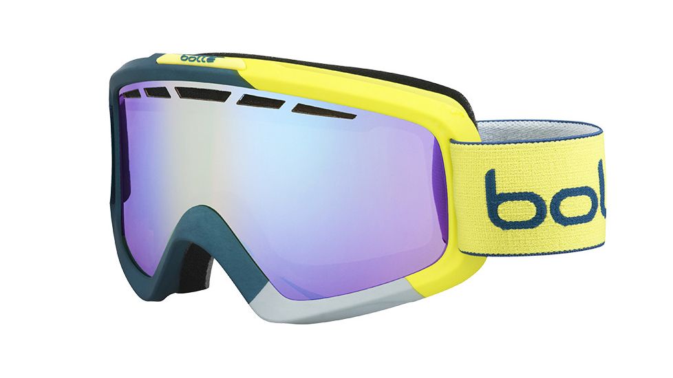 Bolle Nova II Goggles, Matte Blue and Yellow Frame, Modulator Light Control Lens, Photochromic, 21463