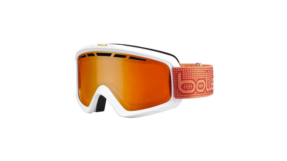 Bolle Nova II Ski/Snowboard Goggles,Matte White and Orange Frame,Fire Orange Lens 21076