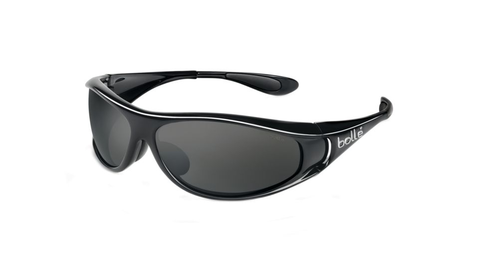 Bolle Snakes Spiral Sunglasses, Shiny Black Frame, Polarized TNS Lens 10425