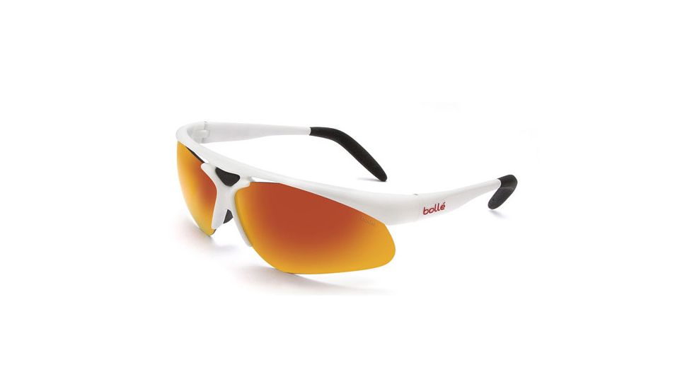 Bolle Vigilante Sunglasses, Shiny White Frame, TNS Fire Lens, 11448