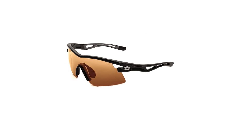 Bolle Vortex Sunglass, Shiny Black Frame, Photo Amber Lens, 11412