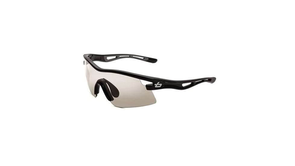 Bolle Vortex Sunglass, Shiny Black Frame, Photo Clear Gray Lens, 11409