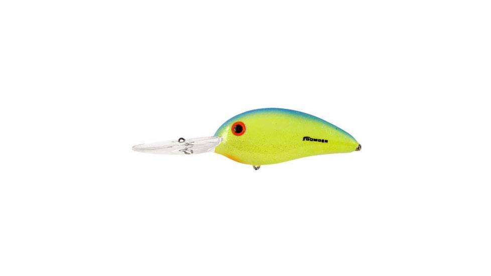 Bomber Deep Fat Free Shad Crankbait, 3in, Chartreuse Bl Sparkle, BD8FCBSP