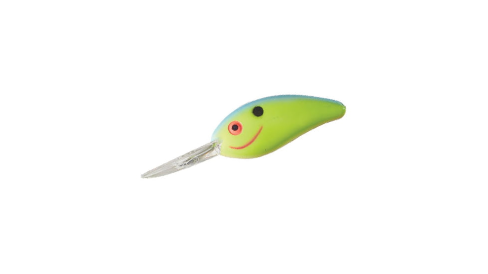 Bomber Fat Free Shad Crankbait, 3in, 1oz, Chartreuse Blues, BD7FCHBL