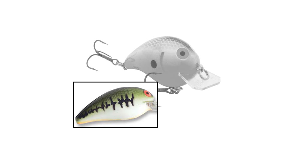Bomber Model 5A Square Crankbait, 2in, 3/8z, Baby Bass/Orange Belly, B05SLBBO
