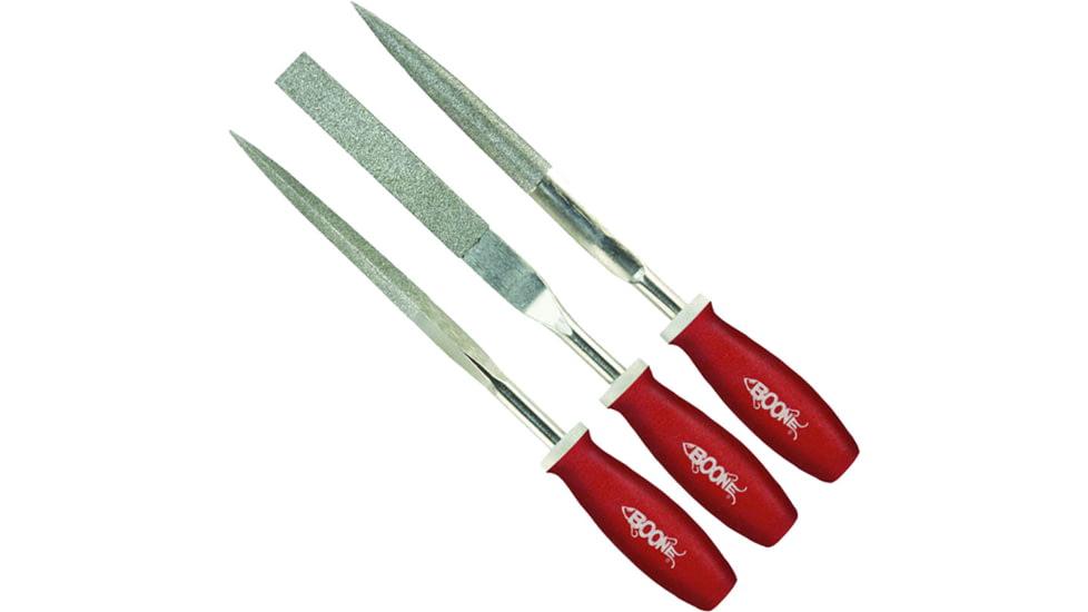 Boone Bait Big Game Diamond Files, Red Handles, 7In, 3 Pack, 6333