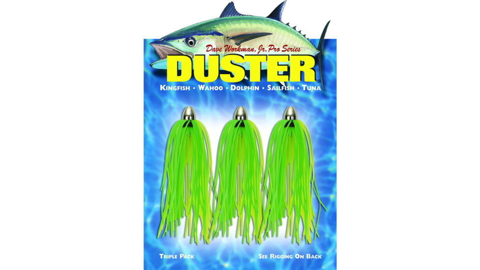 Boone Bait Duster Saltwater Troll Lure, 1/8oz, 2 1/2in, Lt Green Chartreuse, 3/Pack, 154