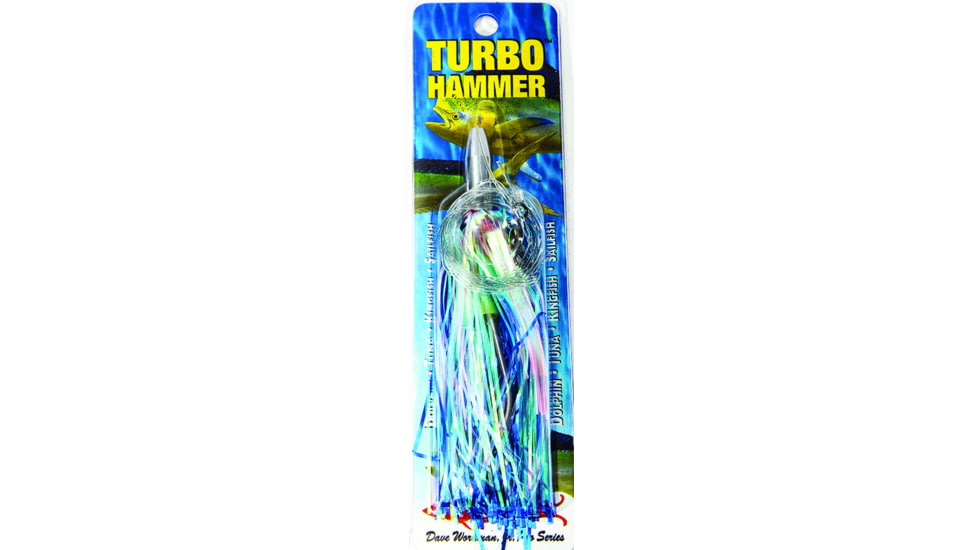 Boone Bait Turbo Hammer Rigged Trolling Lure, 5 1/2in 6/0 Hook, 3/4oz, Blue/Silver, 18904