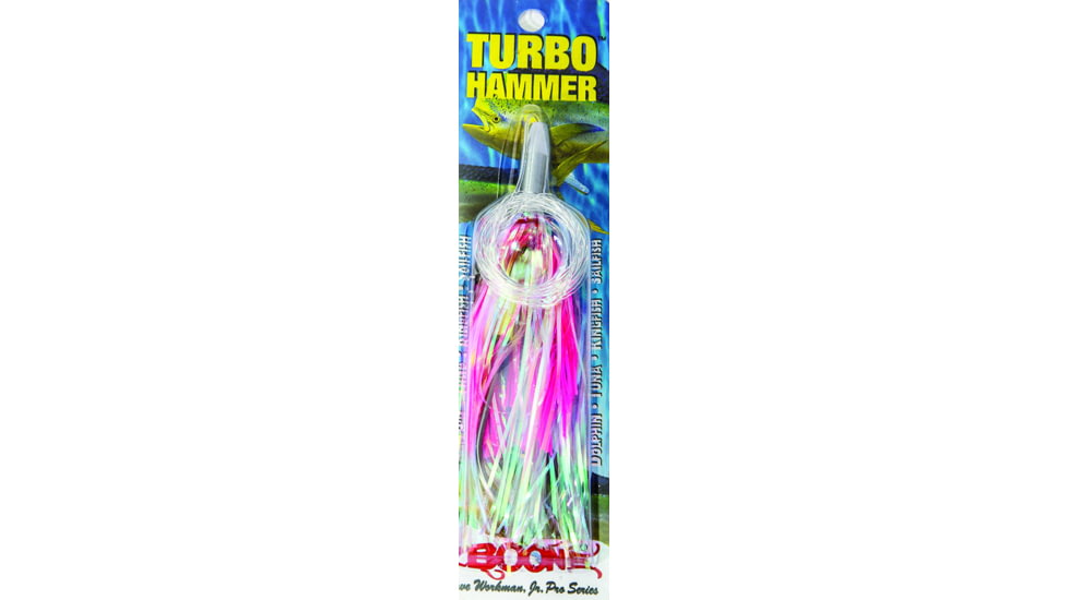 Boone Bait Turbo Hammer Rigged Trolling Lure, 5 1/2in 6/0 Hook, 3/4oz, Pearl/Pink, 18906