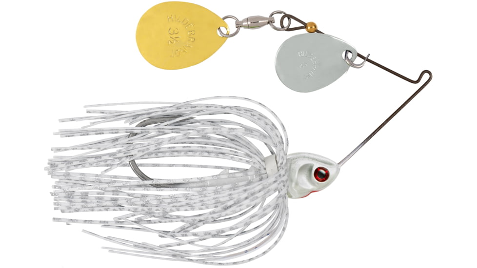 Booyah Covert Finesse Spinnerbait, Double Colorado Blade, 3/8oz, 4in, Wt Silvrscl/Prlhd, BYCVF38NGC728