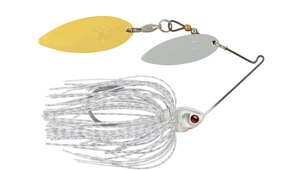 Booyah Covert Finesse Spinnerbait, Double Willow Blade, 3/8oz, 4in, Wt Silvrscl/Prlhd, BYCVF38NGW728
