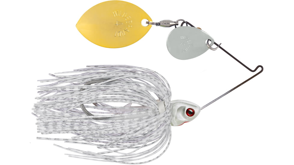 Booyah Covert Finesse Spinnerbait, Nickel Colorado Gold Oklahoma Blade, 3/8oz, 4in, Wt Silvrscl/Prlhd, BYCVF38NCGOK728