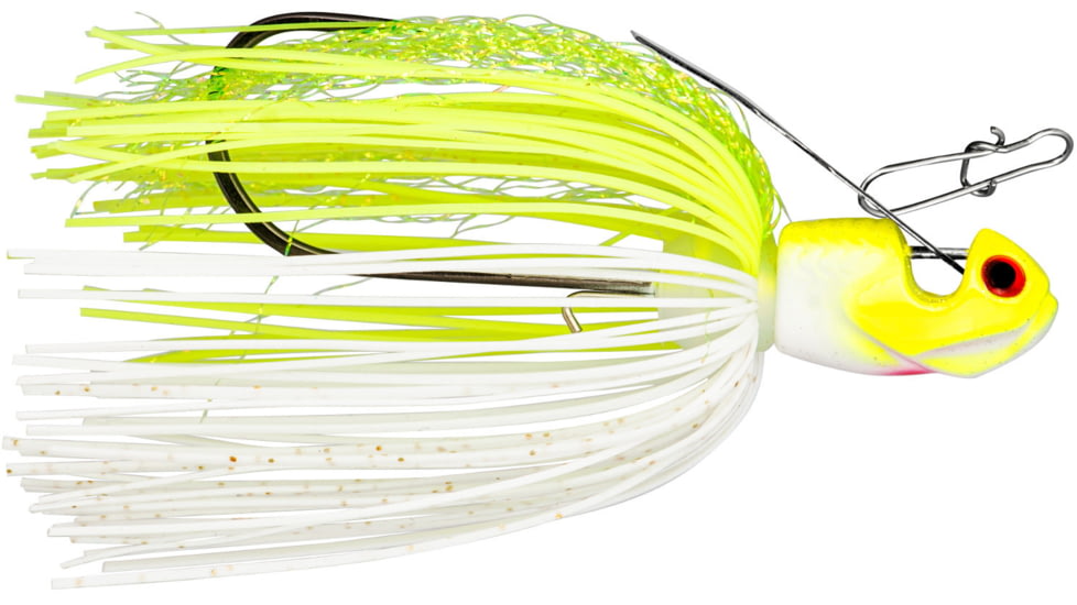 Booyah Melee Jig, 1/2 oz, 3.25 in, White Chartreuse/Silver Blad, BYMLE1273