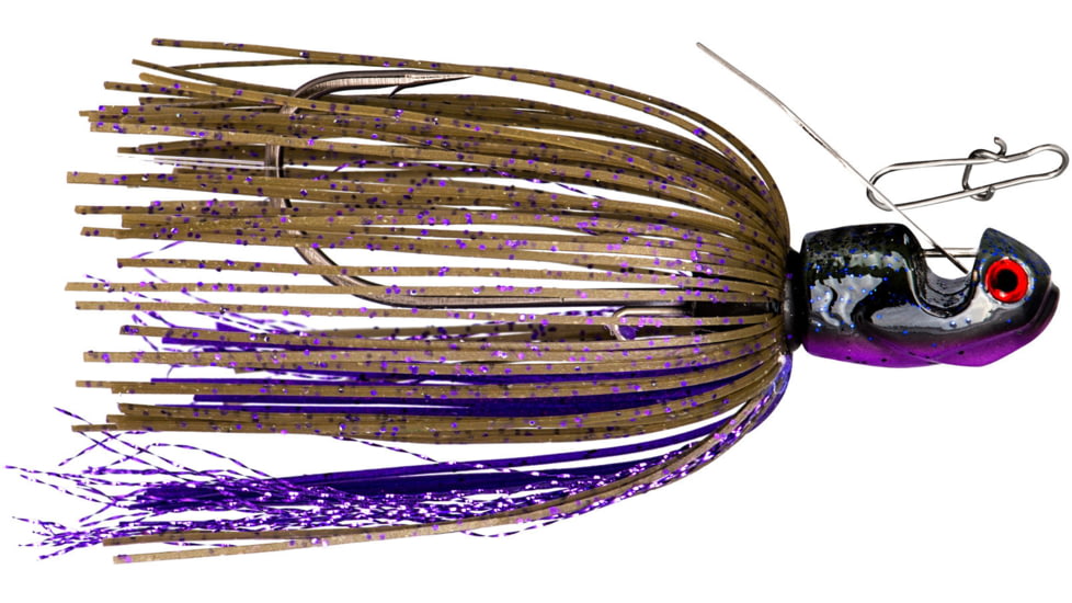 Booyah Melee Jig, 3/8 oz, 3/8 oz, 3.25 in, Royal Pumpkin/Black Blade, BYMLE3871