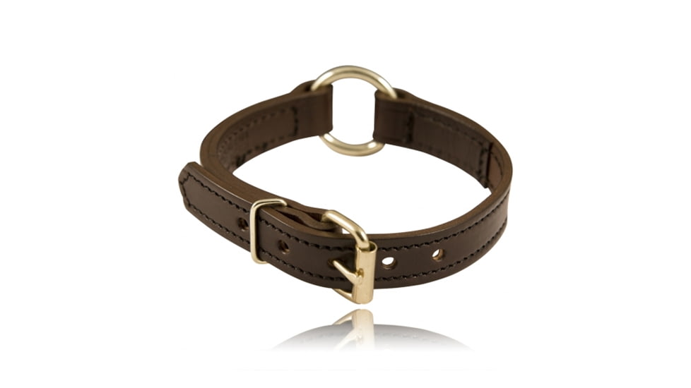 Boston Leather 1 Split Ring K-9 Collars, Nickel Buckle, Brown, 8350-1-12