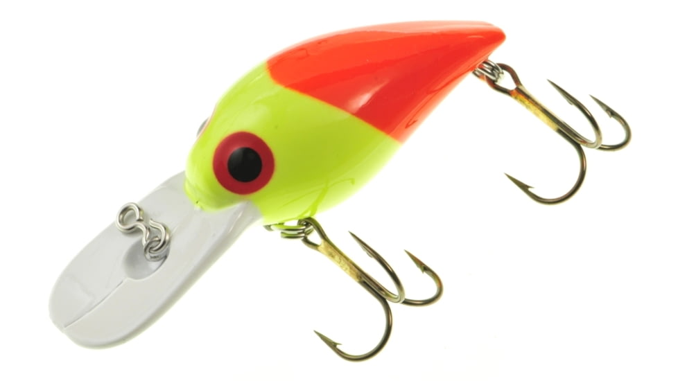 Brads Magnum Wiggler Crankbait, Floating/Sinking, Chartreuse wth Red Slant, 3 3/4in, 3/4oz, WMW-116