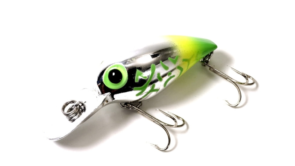 Brads Magnum Wiggler Crankbait, Floating/Sinking, Metallic Silver with Chartreuse, 3 3/4in, 3/4oz, WMW-037