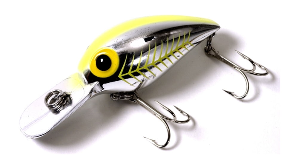 Brads Magnum Wiggler Crankbait, Floating/Sinking, Metallic Silver with Chartreuse Herringbone, 3 3/4in, 3/4oz, WMW-026