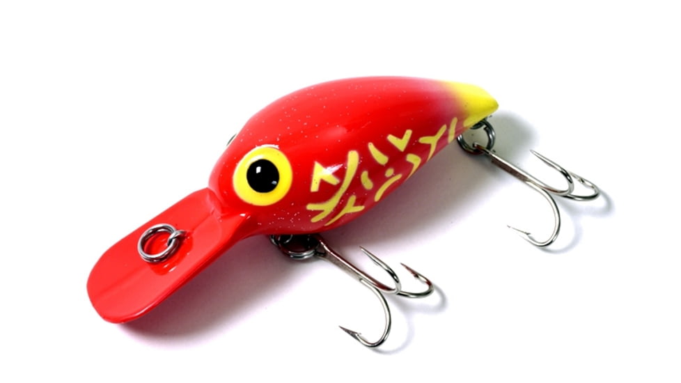 Brads Magnum Wiggler Crankbait, Floating/Sinking, Red with Yellow, 3 3/4in, 3/4oz, WMW-038