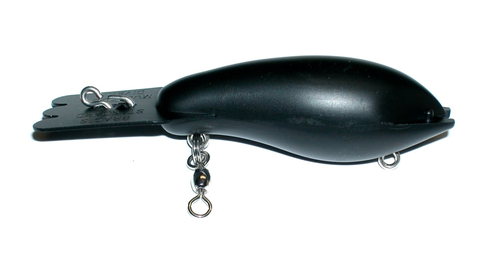Brads Mud Dog Bait Diver Trolling/Back Bouncing Plug, Flat Black, 4 1/4in, 3/4oz, MDS-01