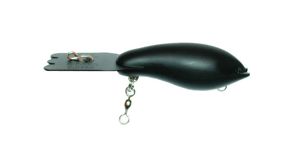 Brads Mud Dog Bait Diver Trolling/Back Bouncing Plug, Flat Black, 4 5/8in, 3/4oz, MDM-01