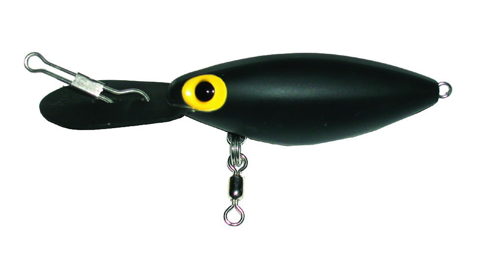 Brads Std Bait Diver Trolling/Back Bouncing Plug, Flat Black, STD-01