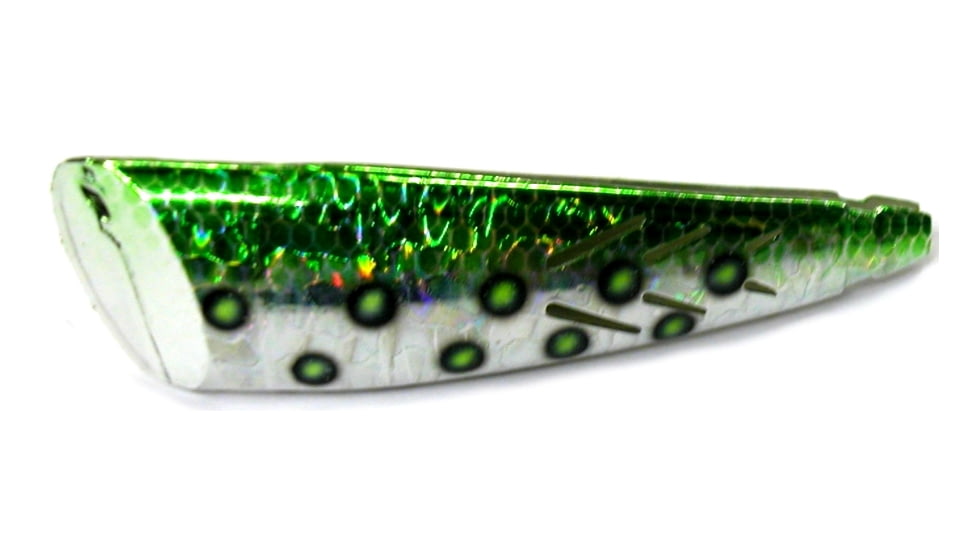 Brads Super Bait Cut Plug Lure, With 40 Lb Leader And #2 Treble, Green Magic, 4in, SCP-34