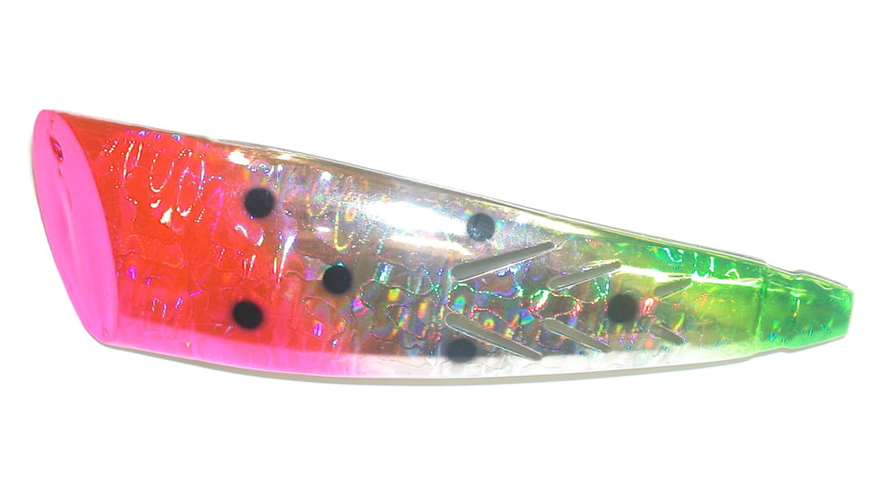 Brads Super Bait Mini Cut Plug, With 20# Leader And #2 Treble Hook, Hot Melon, 3in, MCP-45