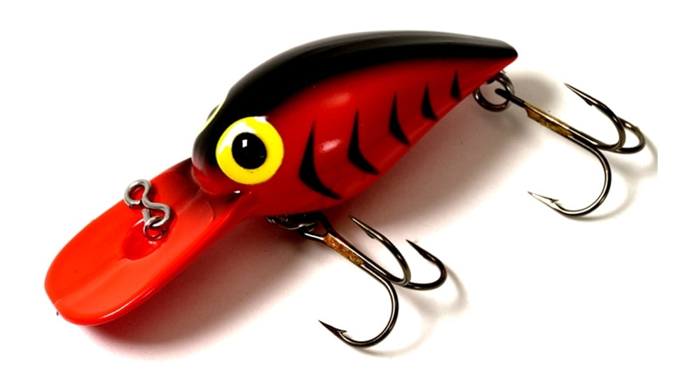 Brads Wee Wiggler Crankbait, Floating/Sinking, Fluorescent Red with Black Herringbone, 2 1/4in, 1/3oz, BWW-17