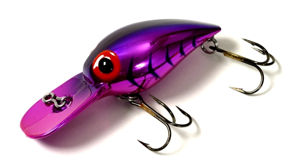 Brads Wee Wiggler Crankbait, Floating/Sinking, Metallic Cerise with Purple Herringbone, 2 1/4in, 1/3oz, BWW-29