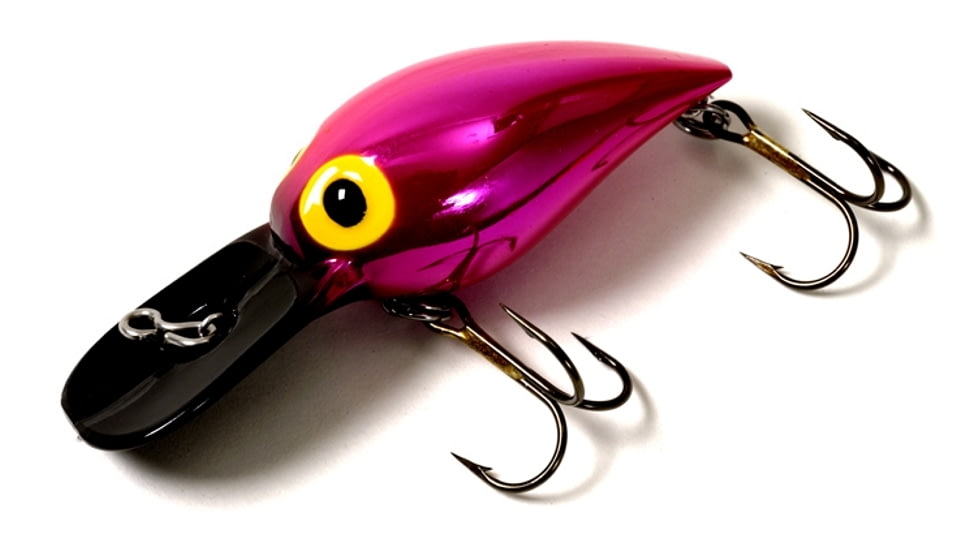 Brads Wee Wiggler Crankbait, Floating/Sinking, Metallic Pink with Black Bill, 2 1/4in, 1/3oz, BWW-16