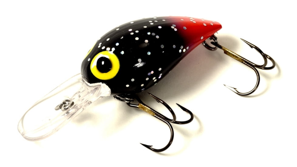Brads Wiggler Crankbait, Floating/Sinking, Black/Red Tail/Silver Specks, 3in, 3/8oz, BW-30