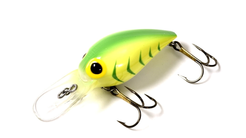 Brads Wiggler Crankbait, Floating/Sinking, Chartreuse with Green Herringbone, 3in, 3/8oz, BW-42