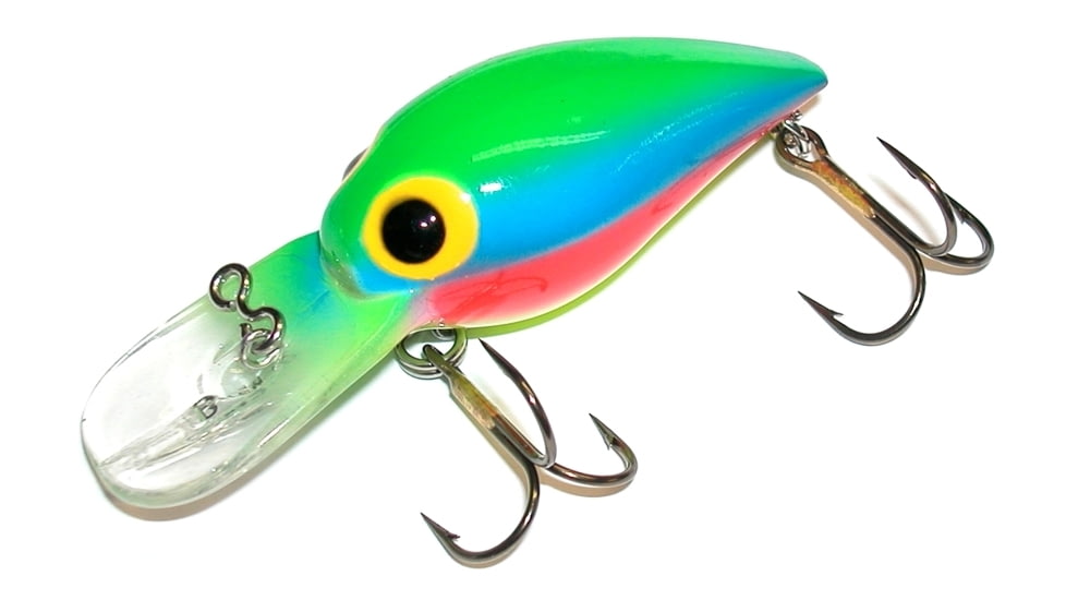 Brads Wiggler Crankbait, Floating/Sinking, Fluorescent Rainbow, 3in, 3/8oz, BW-68