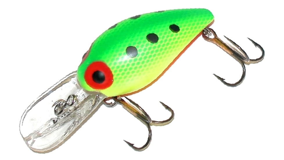 Brads Wiggler Crankbait, Floating/Sinking, Green Mesh/Chartreuse with Black Dots, 3in, 3/8oz, BW-111