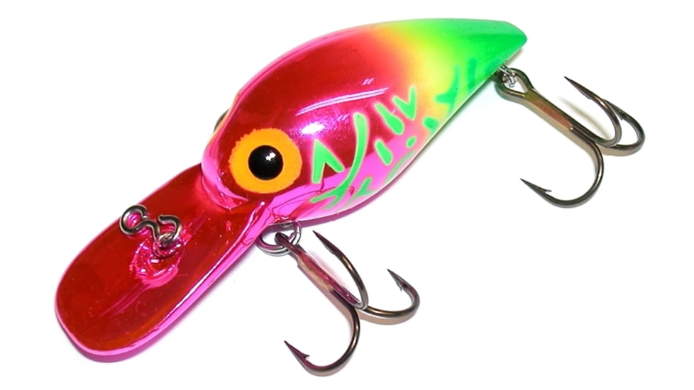Brads Wiggler Crankbait, Floating/Sinking, Metallic Pink with Chartreuse Tail, 3in, 3/8oz, BW-64