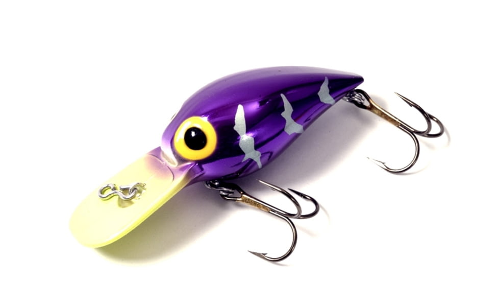 Brads Wiggler Crankbait, Floating/Sinking, Metallic Purple with Chartreuse Bill, 3in, 3/8oz, BW-43