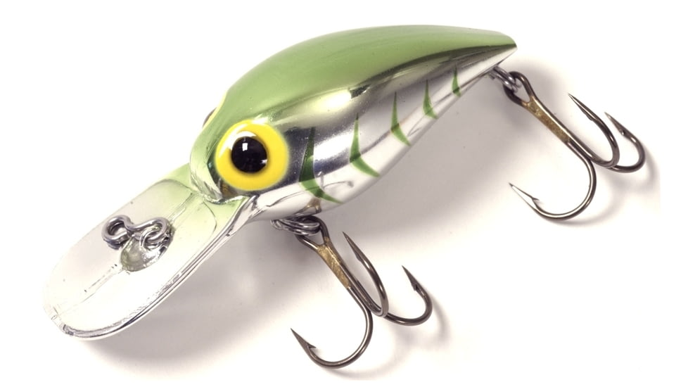Brads Wiggler Crankbait, Floating/Sinking, Metallic Silver/Green Herringbone, 3in, 3/8oz, BW-01