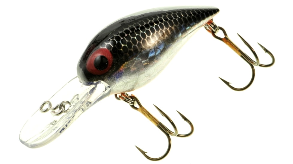 Brads Wiggler Crankbait, Floating/Sinking, Silver Holograph/Black Back/Black Mesh with Orange, 3in, 3/8oz, BW-164