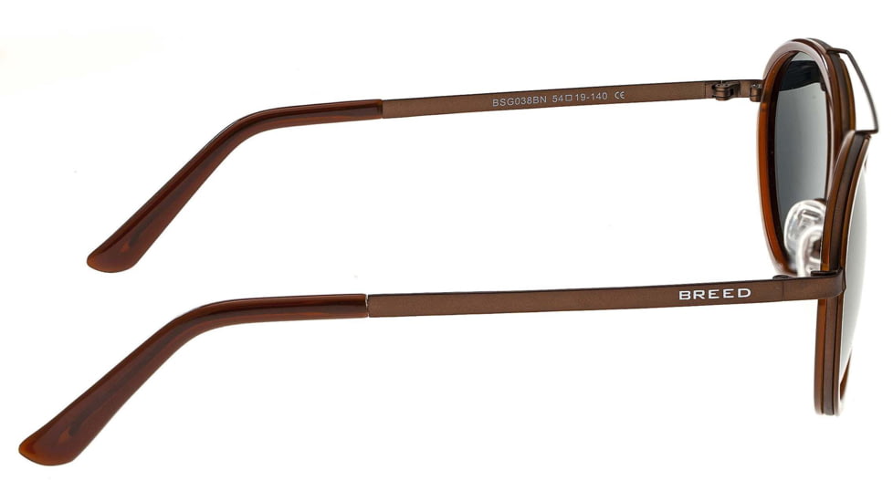 Breed Gemini Titanium Sunglasses, Brown Frame, Black Lens, Polarized, One Size, BSG038BN